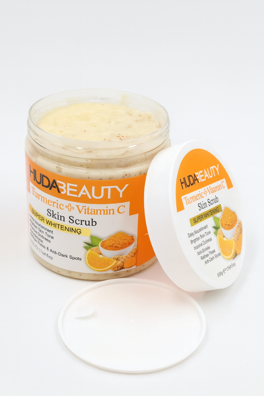 Huda Beauty Turmeric + Vitamin C Skin Scrub – Brightening & Exfoliating Face & Body Polish