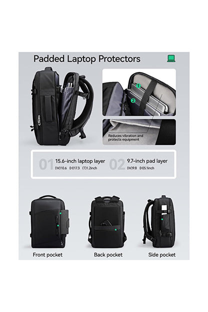 حقيبة سفر مضغوطة بتفريغ الهواء مع جهاز مضخة هواء، حقيبة ظهر مقاس 17 بوصة، مصنوعة من قماش أكسفورد المقاوم للماء