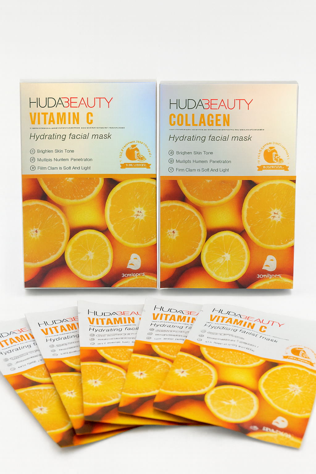 HUDA Beauty Vitamin C & Collagen Facial Masks (5 pcs)