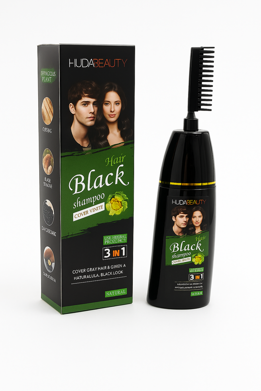HUDA BEAUTY Hair Black Shampoo 3-in-1 (Cover White)
