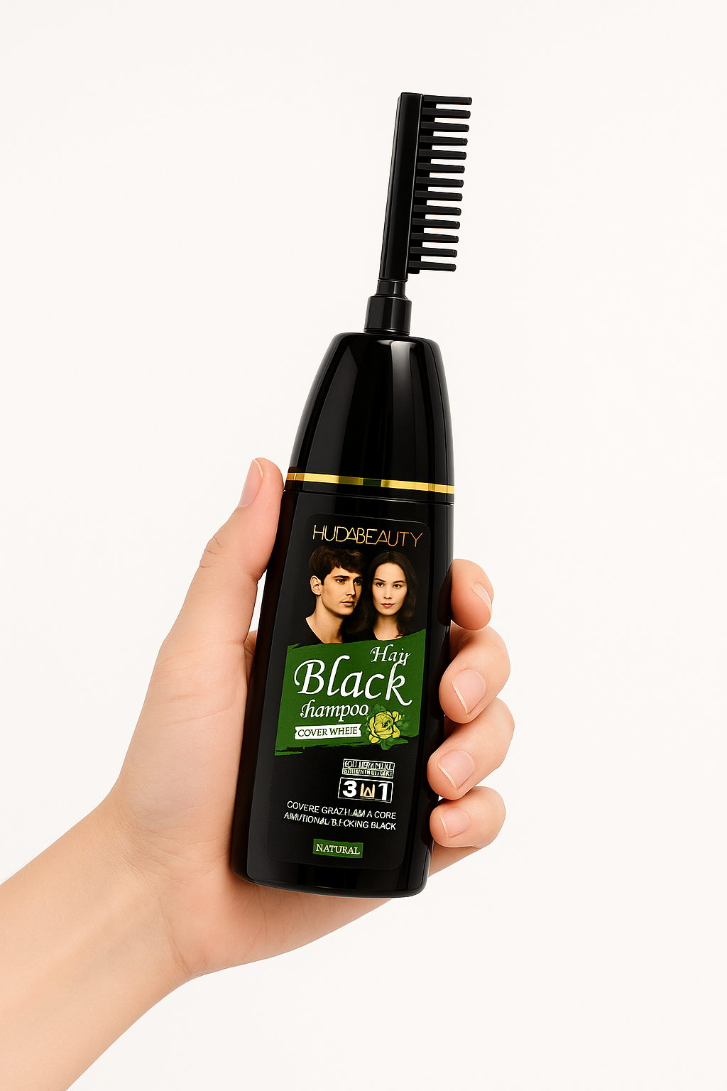 HUDA BEAUTY Hair Black Shampoo 3-in-1 (Cover White)